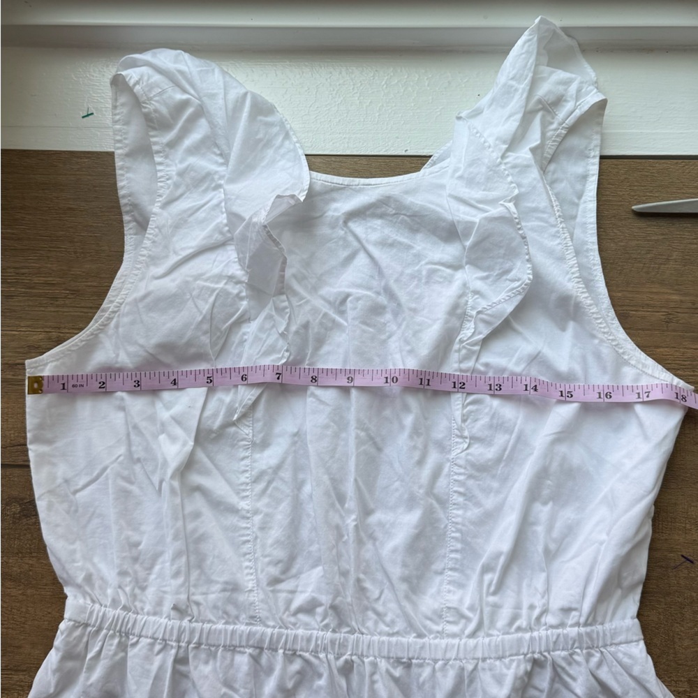 J Crew Women’s White Ruffle Shoulder Sundress Size 10 - Picture 2 of 8